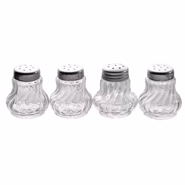 (6 uds) Espolvoreador - juego de 4 - Ø 35mm - acero inoxidable - vidrio - Altura: 40mm