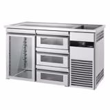 Direct Draw Beer Dispenser / Kegerator PREMIUM - 1550x700mm - Single Glass Door & 3 Drawers