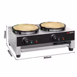 Crêpière professionnelle - Thermostat réglable - Double - Ø 400mm