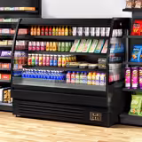 Vitrine murale réfrigérée - Libre-service - 1500mm - 480L - avec 3 étagères - arrière fermé - Noir