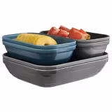 (6 st) Skål - EMMA - melamin - 3,5 l - rektangulär - GN 1/2 - 325x265x75 mm - stapelbar - grå