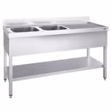 Sink unit PREMIUM - 1600x600mm - with undershelf & 2 basins left