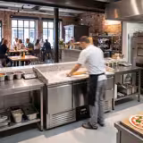 Commercial Pizza Prep Counter - Granite Top PREMIUM - 1400x700mm - with 2 doors & 2 drawers