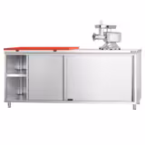 Nerezová pracovní skříňka PREMIUM - 2000x600mm - s posuvnými dveřmi - vč. 1/2 červené krájecí desky