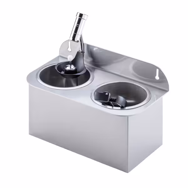 ijsschepspoeler - 312x161x210mm - met geïntegreerde waterstop-automaat & geïntegreerde straalregelaar & terugstroombeveiliging - met geïntegreerde zeefinzet - incl. zeefplaat