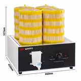 Stoomkoker / Dim sum-stoomkoker - elektrisch - 2,5kW - handmatig - incl. 16 bamboe stoommandjes & 4 deksels