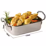 (6 unid) Mini frigideira para servir PREMIUM SNACKHOLDER - Conjunto de 6 peças - aço inoxidável - 0,5L - 175x95mm