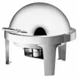Inox Chafing Dish - Στρογγυλό - 8 lt - με καπάκι roll top