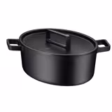 WMF | FLAVOUR – rondel owalny – 330 x 260 mm – żeliwo – 8,6 litra – wraz z pokrywką – czarny    