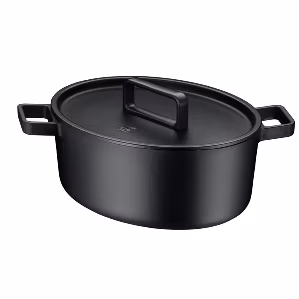 WMF | FLAVOUR - Cratiță ovală - 330x260mm - fontă - 8.6 litri - capac inclus - negru