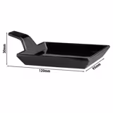 (24 buc) FLYING BUFFET - Farfurie plată - dreptunghiular - melamină - 120x95 mm - negru