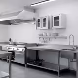 Armadio pensile in acciaio inox - 600x400mm - con porta a battente in vetro - 650mm di altezza