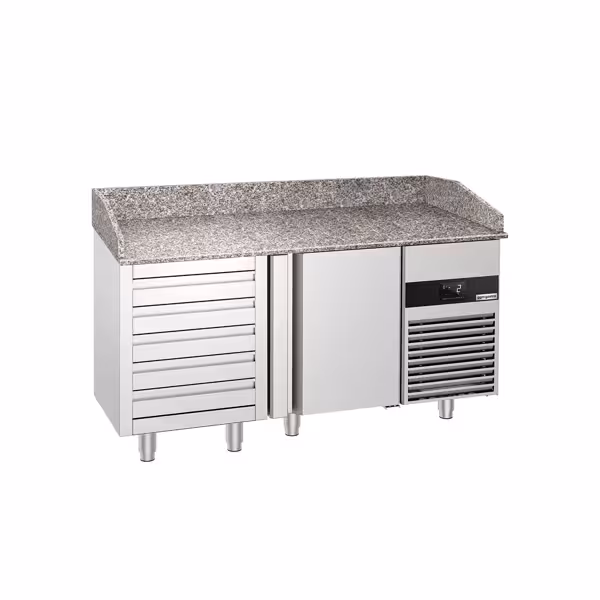 Pizzawerkbank PREMIUM - 1550x800mm - granieten werkblad - met 3 deuren & 3 laden