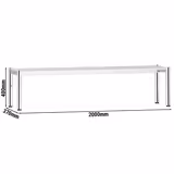 Stainless Steel Overshelf - 2000x370mm - height-adjustable