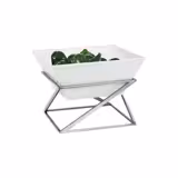 Açık Büfe Teşhir Standı - Paslanmaz Çelik & Melamin - köşeli - 200x200x175mm - dahil 1 Melamin Kase