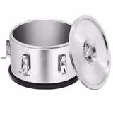 Contenitore termico per alimenti in acciaio inox - 10,0 L - altezza 220mm - base antiscivolo in gomma