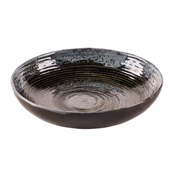 (6 szt.) METALLIC - Talerz głęboki - Steingut - Ø 260mm - Srebrny