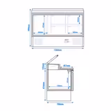 Mini voorbereidingstafel ECO - 1365mm - 1 deur & 4 laden - voor 8x GN 1/6