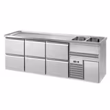 Comptoir de bar réfrigéré Premium PLUS - 2500x700mm - 6 tiroirs