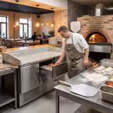 Commercial Pizza Prep Counter - Granite Top ECO - 1400x700mm - with 1 doors & 4 drawers