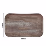 (12 pieces) CAMBRO | CENTURY™ Fibreglass Serving Tray – 530×370 mm – Dark Oak Wood Effect