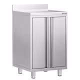 Tavolo armadiato - per Macchina del caffè - 600x600mm - con 2 ante battenti e alzatina