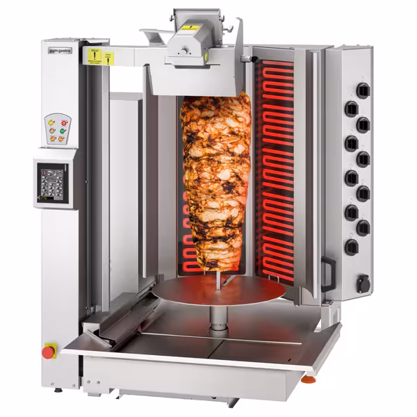 Electric Automatic Doner Kebab Grill - 10 Burner - up to 150kg - 16kW - incl. 1 skewer & grease tray