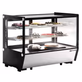 Koelvitrine - tafelmodel Amba - voor taarten/bonbons - 160 liter - 880mm - dubbel glas - schuifdeuren - met 2 schappen