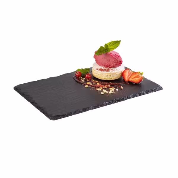 (6 pieces) Natural Slate Plate - 240x150mm - Black