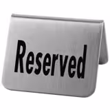 (6 kpl) Pöytäkyltti - 2 kpl:n setti - "Reserved" - ruostumatonta terästä - 55x35 mm
