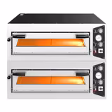 (2 unid) Forno de pizza elétrico Power - Base em pedra refratária - 6x Ø35cm - Eletromecânico - até 450°C
