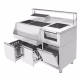 Mesa de coctelería - acero Inox. - 1200x720mm - con 2 cajones