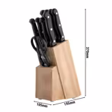 Knivblock Classic - Trä - 105x195x370 mm - diskmaskinsäker - 9‑delars