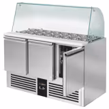 Saladette PREMIUM - 1368mm - 3 porte - con vetrina in vetro per 4x GN 1/1