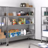 Półka ze stali nierdzewnej PREMIUM - 2000x500mm - z 4 półkami (REGULOWANY) - włącznie z 4 kółkami	