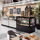 Commercial cake display fridge - 780L - 1610mm - Double glazing - square - black front - with 2 shelves - rear sliding doors - for patisserie - Black