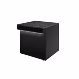 Pénztárpult TORONTO & LED-világítással - 900x800 mm - fekete előlap - fekete gránit munkalap