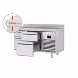 Soğutmalı tezgah PREMIUM PLUS - 1468x700mm - 4 çekmeceli - arkası yükseltili - dijital termostat