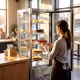 Commercial cake display fridge - 440L - Double glazing - with 5 glass shelves - 1 rear glass door
