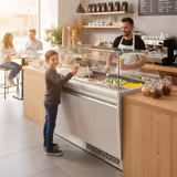 Ice Cream Serve Over Counter | LIAM - 1310mm - Static cooling - with LED lighting - for 10x 5 litres Napoli pans - Beige