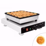 Waffle Makinesi - Tekli - Manuel Zamanlayıcılı - 850W - Şekil: Poffertjes - Ø 42mm - 25 adet için - Sabit Plakalı - pişirme plakaları teflon kaplamalı