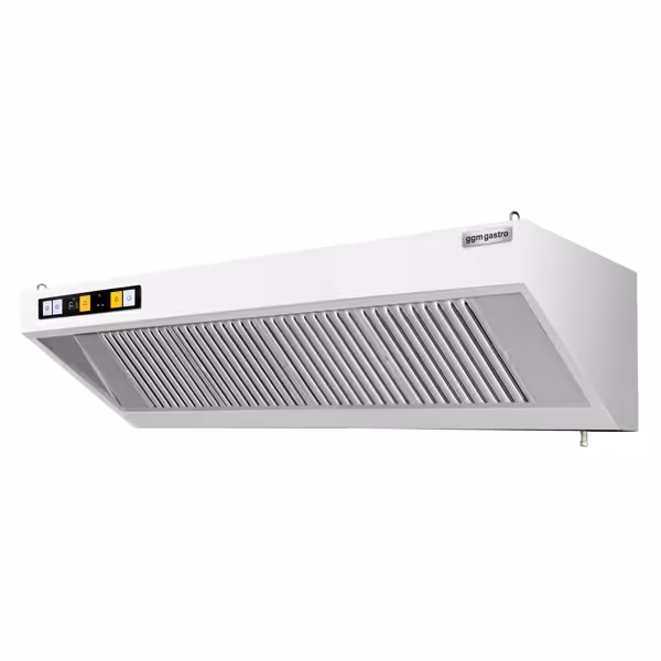 Wandafzuigkap RVS - 700mm diep - 2000mm - met motor - compleet - met standen snelheidsregelaar, 4 labyrintfilters en verlichting - 3400m³/u