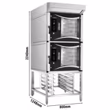 (2 piezas) Horno eléctrico de aire caliente - 5x EN 600 x 400 cm - incl. Campana y base
