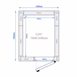 Cameră frigorifică de congelare - 1200x1500 mm - 2,20 m³ - cu perdea cu benzi PVC - izolație 120 mm