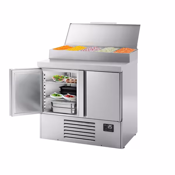 Bancada de preparação com estrutura de refrigeração (GN) - com 2 portas