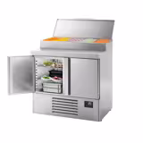 میز یخچالی آماده سازی کوچک - 978*700 5xGN1/4 میلی متر - دو درب - ویترین استیل