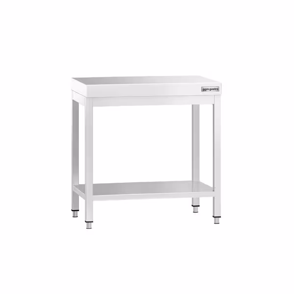 Table de travail en inox PREMIUM - 800x600mm - avec étagère basse + traverses de renfort