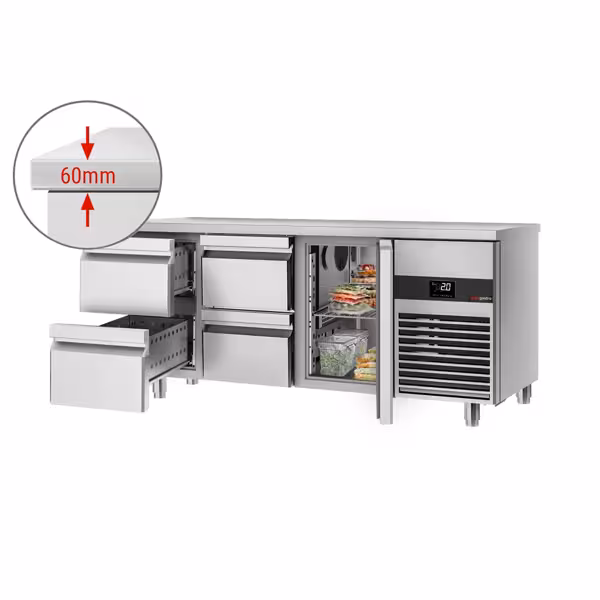 Masa rece PREMIUM - 1,86 x 0,7 m - cu 1 ușă și 4 sertare 1/2