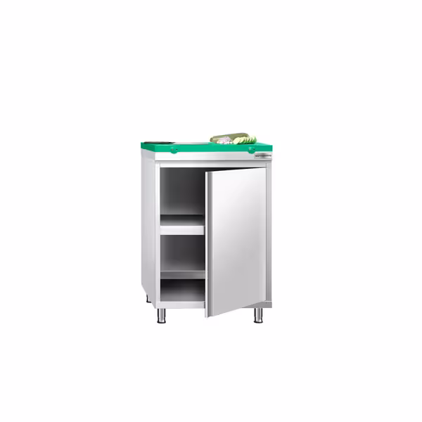 Stainless Steel Floor Cupboard PREMIUM - 600x600mm - with - incl. Chopping Board Green