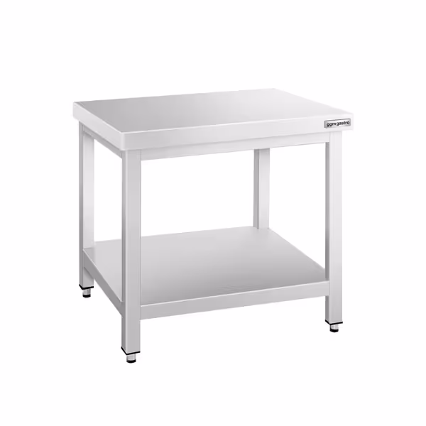 Roestvrijstalen onderbouwtafel 800x700mm - met onderplank zonder achterwand